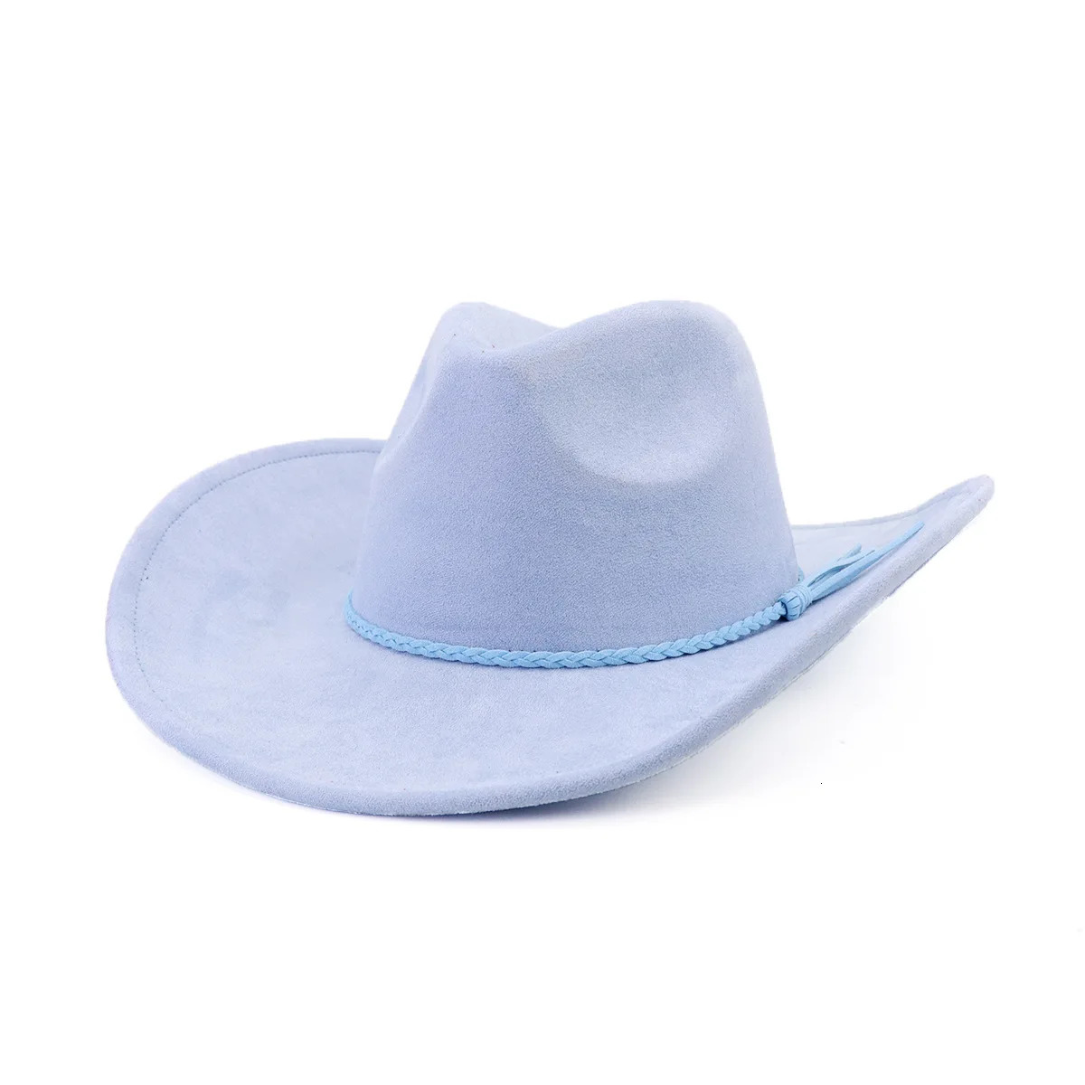 Vegan suede cowboy hat jazz panama unisex womens wide brim 251031