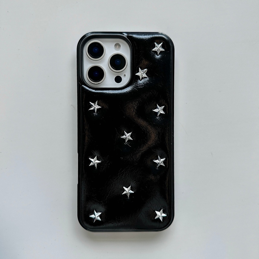 Studded Star Bread Phone Case Compatible with iPhone 17/16 Personalized Solid Color iPhone 15/14 Pro Shockproof