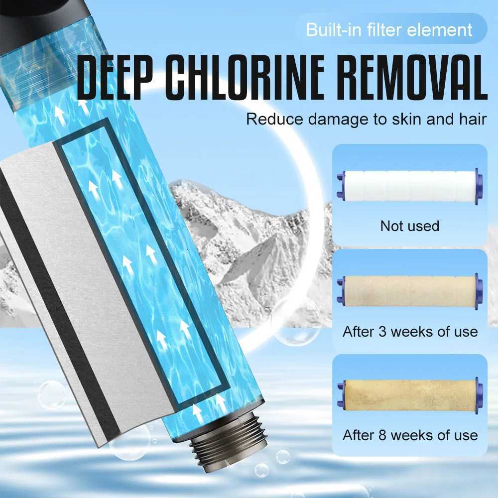 5 Modes Shower High Pressure Large Water Outlet Shower with Filter Powerf Pressuri Spa Spray Bathro Accessories Y251103