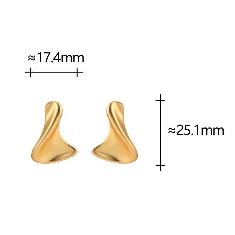 Real 925 Sterling Silver Distorted Irregular Geometric 18K Stud Earrings for Women Trendy Fine Jewelry Minimalist Accessories C251103