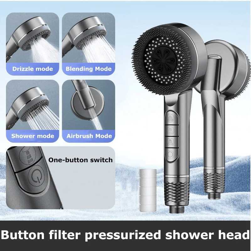 New Filter Booster Shower Fourspeed Adjustment With Water Seal Mtifunctional He Shower Bathro Accessories Y251103