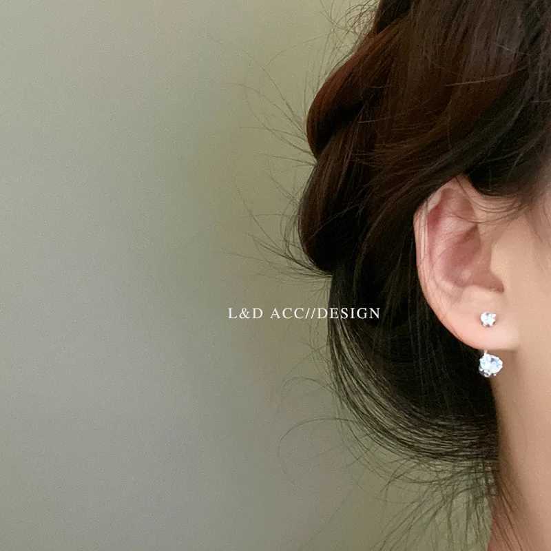 Fashion Zircon Front And Back Drop Earrings For Women 2024 New Jewelry Korean Simple Earings C251103