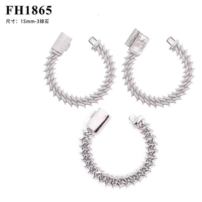 Rose Gold Silver 925 Sterling Moissanite Diamond Unisex Jewelry Cuban Link Chain Necklace Bracelet Popular Cuban Style