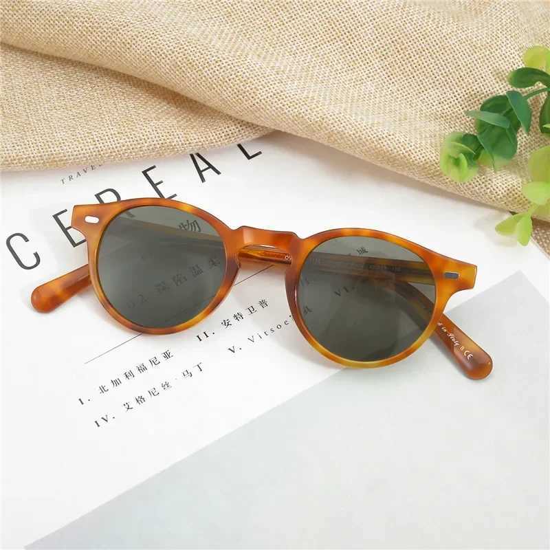Gregory Peck Vintage Polarized Sun Glasses OV5186 Clear Frame Sunglasses Brand Designer Men Women OV 5186 Gafas Oculos with case Z250402