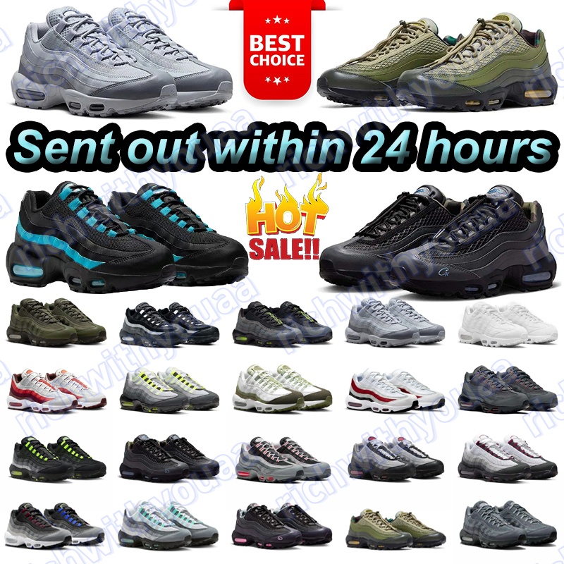 Designer running max shoes men women 95s Neon Triple Black White Stadium Green Crystal Blue Bred Dark Beetroot Solar Red Grey mens trainers 36-45