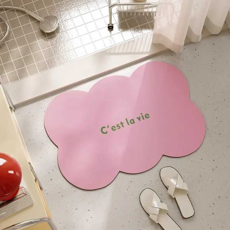Solid color diatomaceous earth quick drying anti slip mat bathroom water absorbing door foot mat multifunctional C251103
