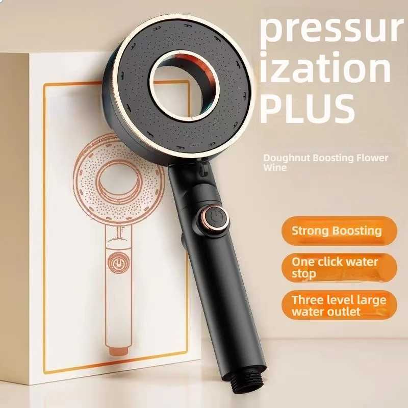 High Pressure Shower 3 Modes Adjustable Showers Water Saving OneKey Stop Water Spray Nozzle Bathro Faucet Accessorie Y251103