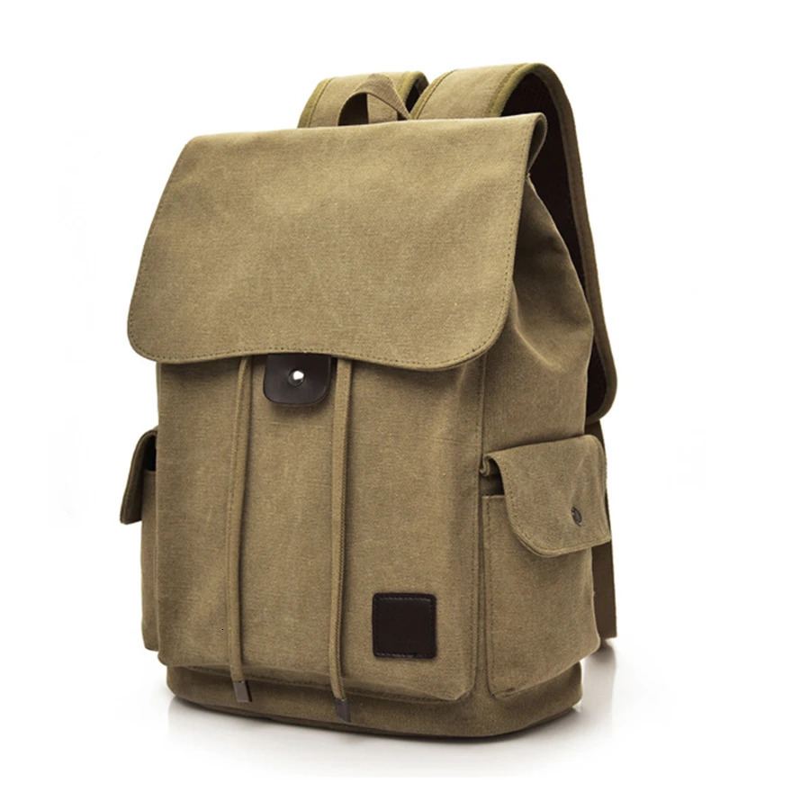 High Quality Canvas Men Backpack Large Shoulder School Bag Rucksack For Travel Fashion Camping Bags Fashion Simple Bags 251104