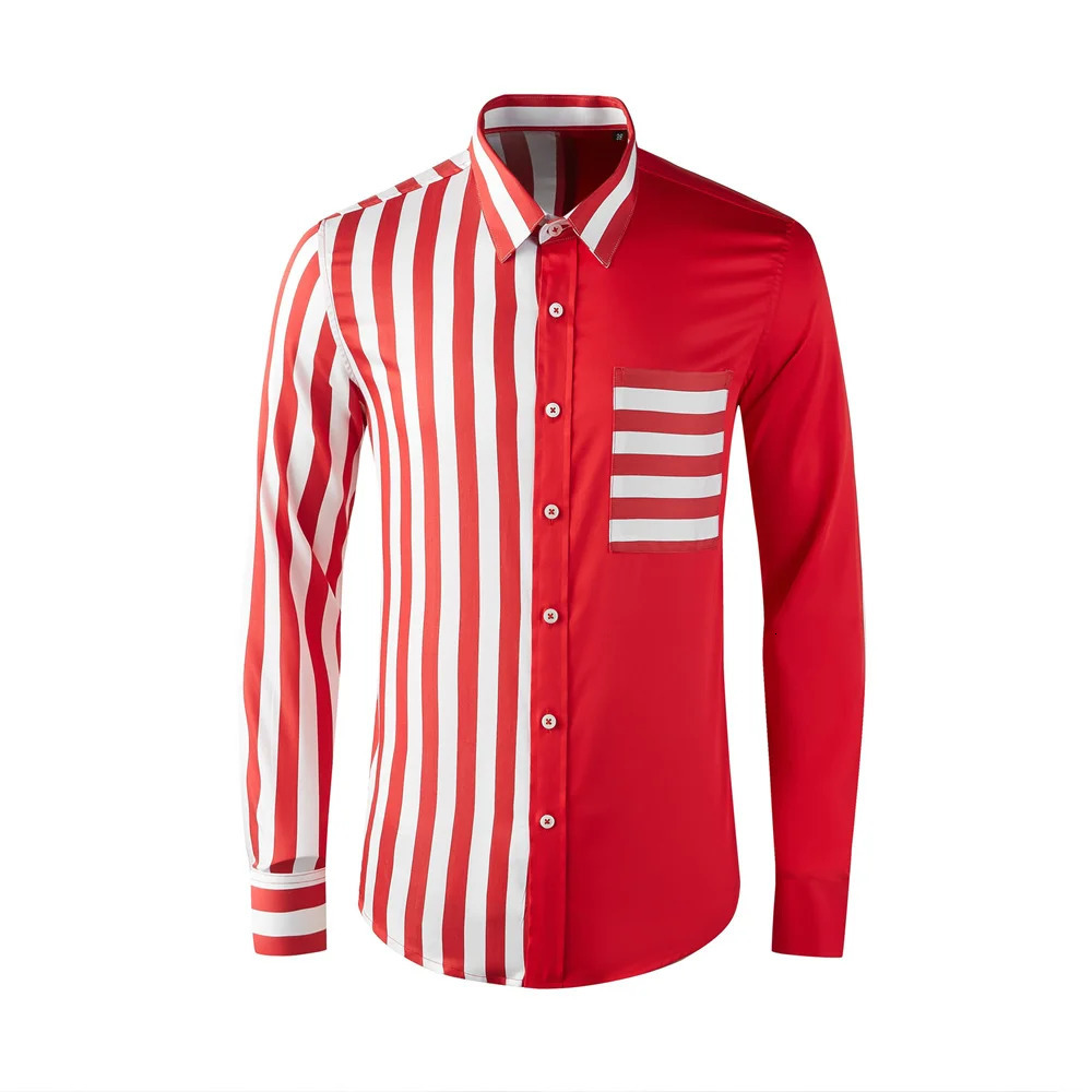 Mens comfortable and breathable long sleeved floral striped shirt worn daily in mens clothing oversized 250403e