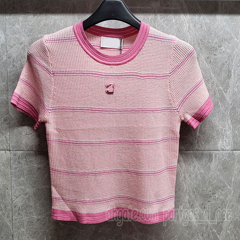 Luxury Women Knitted Vest t Shirt Designer Pink Slim Fit Tank Top Knits Summer Y2K Vacation Street Style Singlet