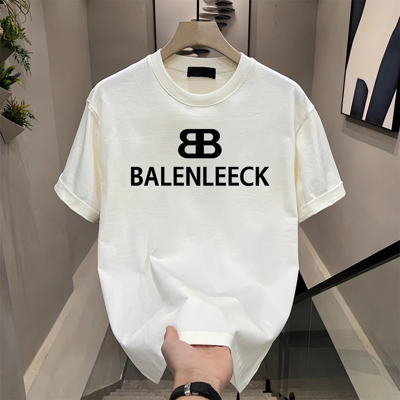 Designer new short sleeve cotton summer new men's printed T-shirt Trend round neck T-shirt men black white plus size