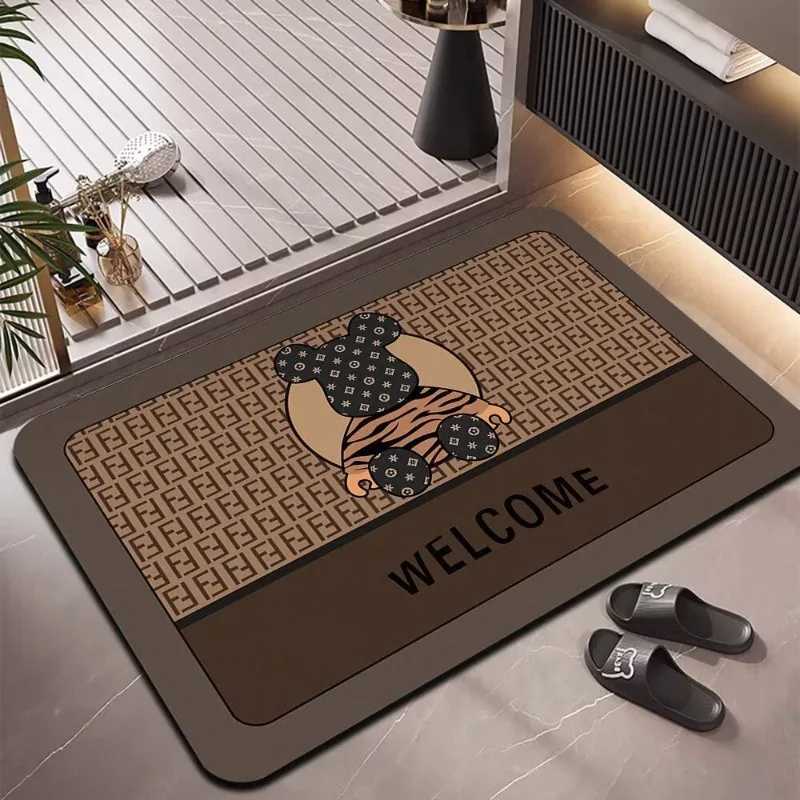 Diatom mud cushion bathroom water absorption quick drying non-slip toilet door household foot cushion cartoon carpet cushion C251103