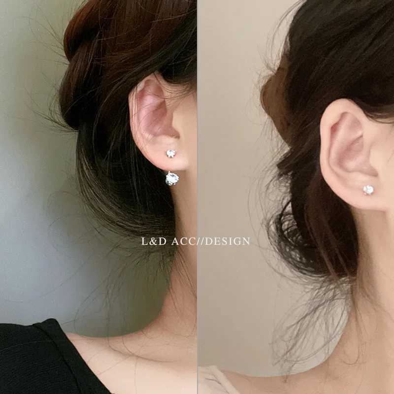 Fashion Zircon Front And Back Drop Earrings For Women 2024 New Jewelry Korean Simple Earings C251103