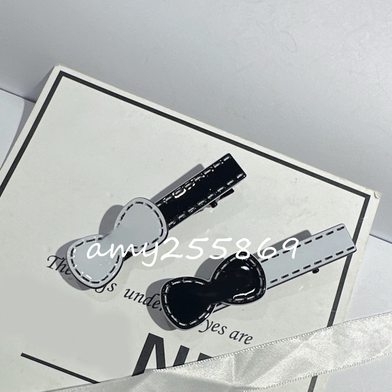 7X2CM Party favor fashion black and white acrylic hair clips c letter bow shaped duck clip side cliip