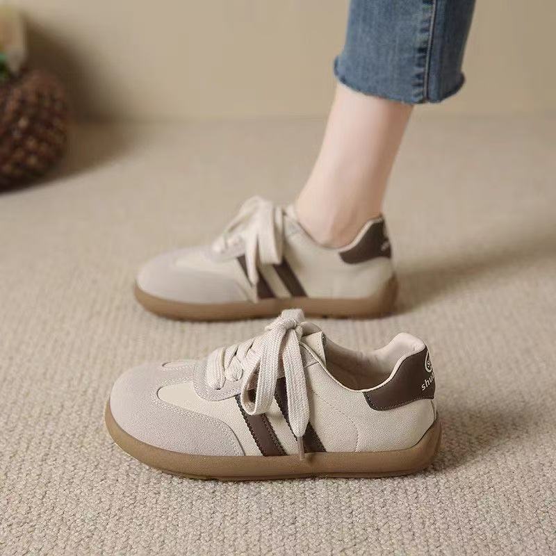 designer shoes new Women's trendy vintage German training shoes breathable flat sole style for spring sporty casual and all-match leather upper s