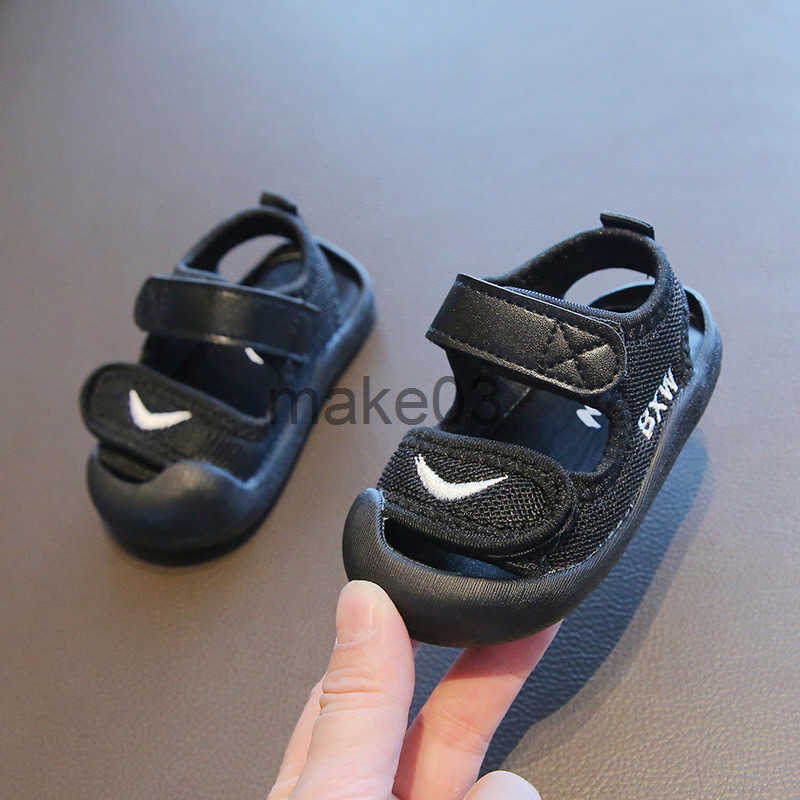 Summer Baby Walking Shoes Sandals Baby Girls Boys Breathable Mesh Bread Toe Shoes 0-3 Year Old Anti Kick Kids Shoes J250403