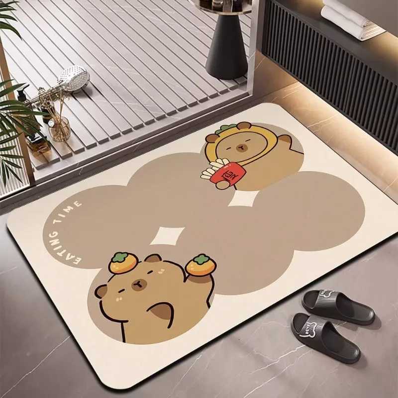 Toilet floor mat water-absorbing and non-slip bathroombathroombathroom doordiatom mud dirt-resistant quick-drying floor mat C251103
