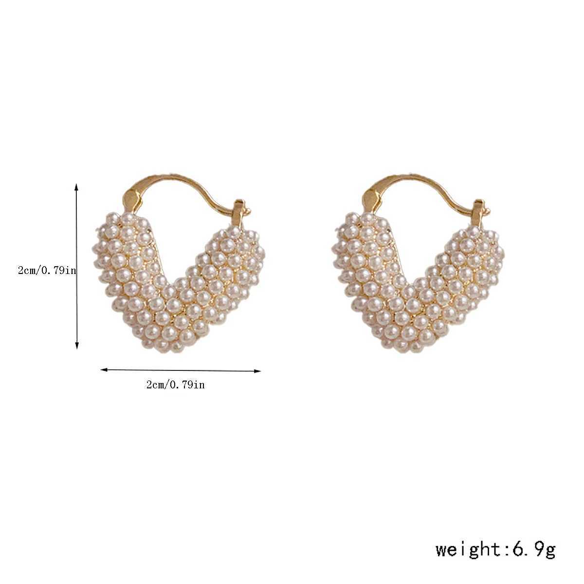 Light Luxury Unique New Design lmitation Pearl Earrings Heart Hoop Earring for Women Wedding Prom Metaljewelry Fashion Jewe C251103