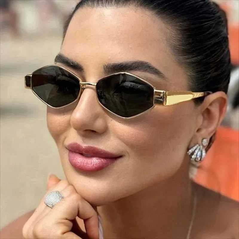 Fashion Hexagon Sunglasses Women 2024 Luxury Brand Design Unique Polygon Sun Glasses Men Vintage Small Frame Eyewear Shades Z250412