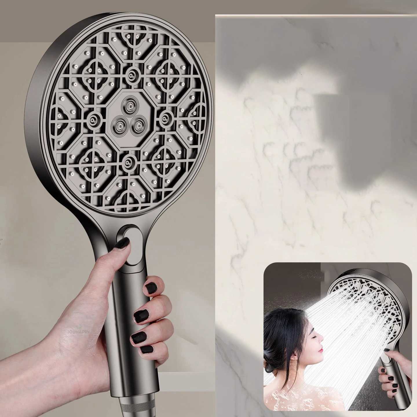 High Pressure Shower New 4 Jet Modes Powerf Pressuri Spa Spray Water Saving Shower Faucet Bathro Accessories Y251103