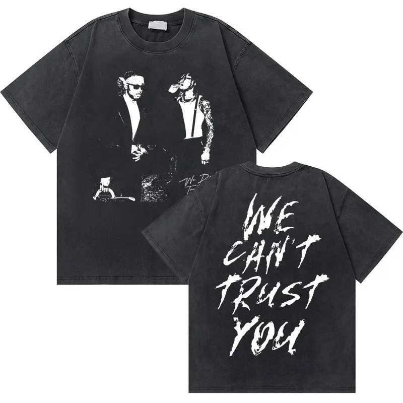 Rapper Metro Boomin Heroes Villains Graphic T-shirt Men Fashion Washed Vintage Short Sleeve Tees Male Hip Hop Oversized Tshirt X250403 - view 6