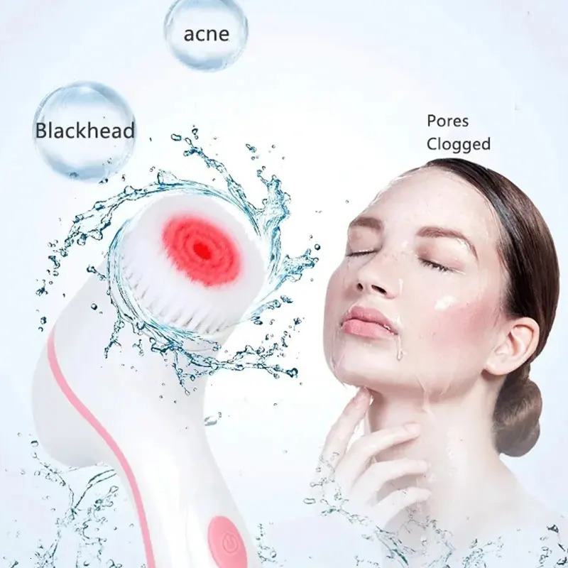 3 In 1 Electric Cleansing Brush Vibrations Facial Cleaner Face Massager Sonic Rotating Cleansing Brush Face Deep Cleansing Tool 251030