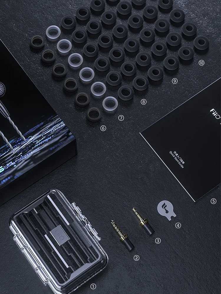 FiiO FF5 Carbon-based Dynamic Driver Earphone Hi-Res Au Custize Wired Flat Earphone 3544mm Plug MMCX Detachable Cable H251103