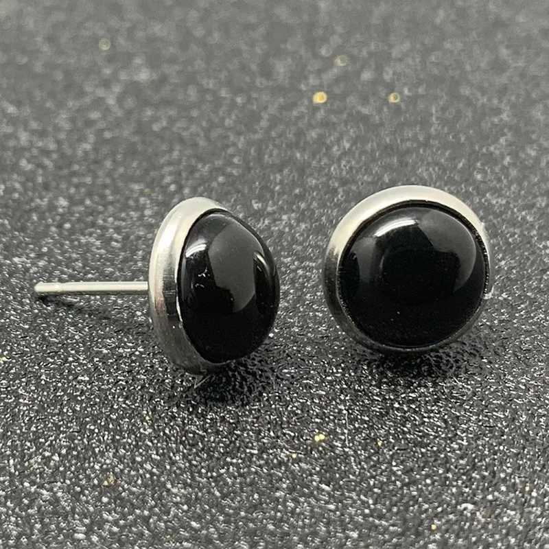 Natural Stone Stud Earrings For Women Handmade Bohemian Stainless Steel Earrings Wedding Jewelry Gift Moonstone Tigereye Binoux C251103