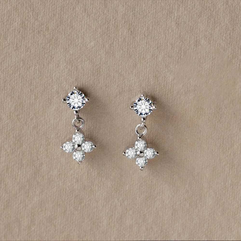 eMancoStainless Steel Jewelry Women Fashion Cute Tiny Clear Crystal Zirconia Stud Earrings Gift for Girls Teens Lady C251103