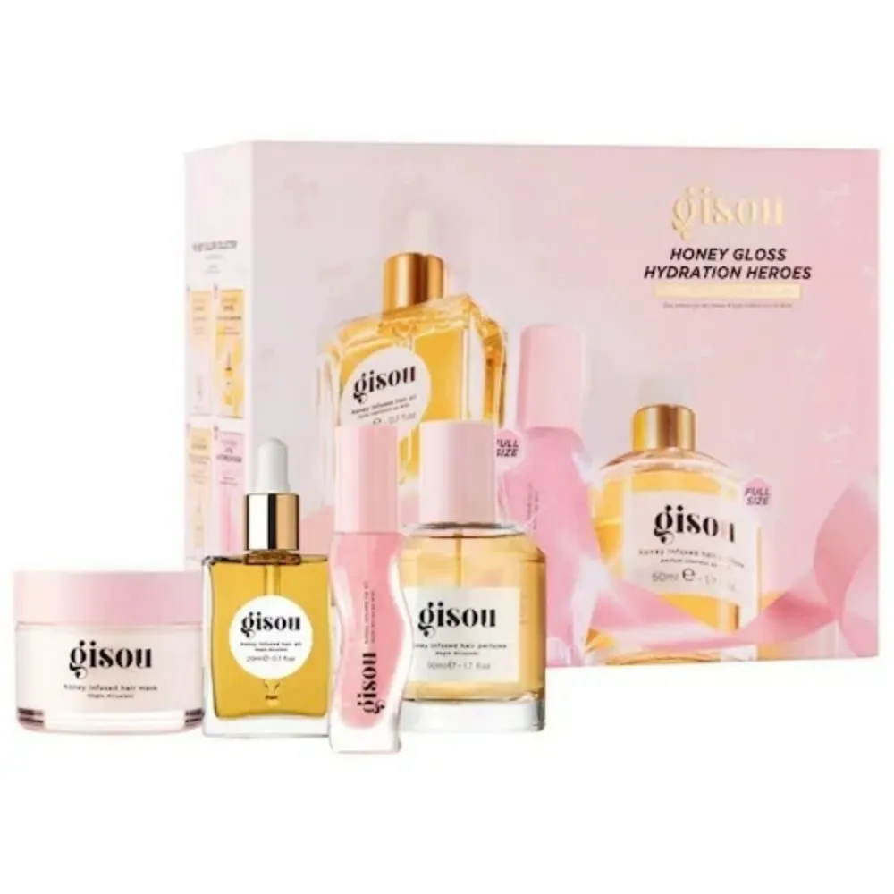 Gisou Makeup Set Collection Honey Infused HairOil lLip Gloss Face Care HairOil Cosmetic Kit with Gift Box for Women