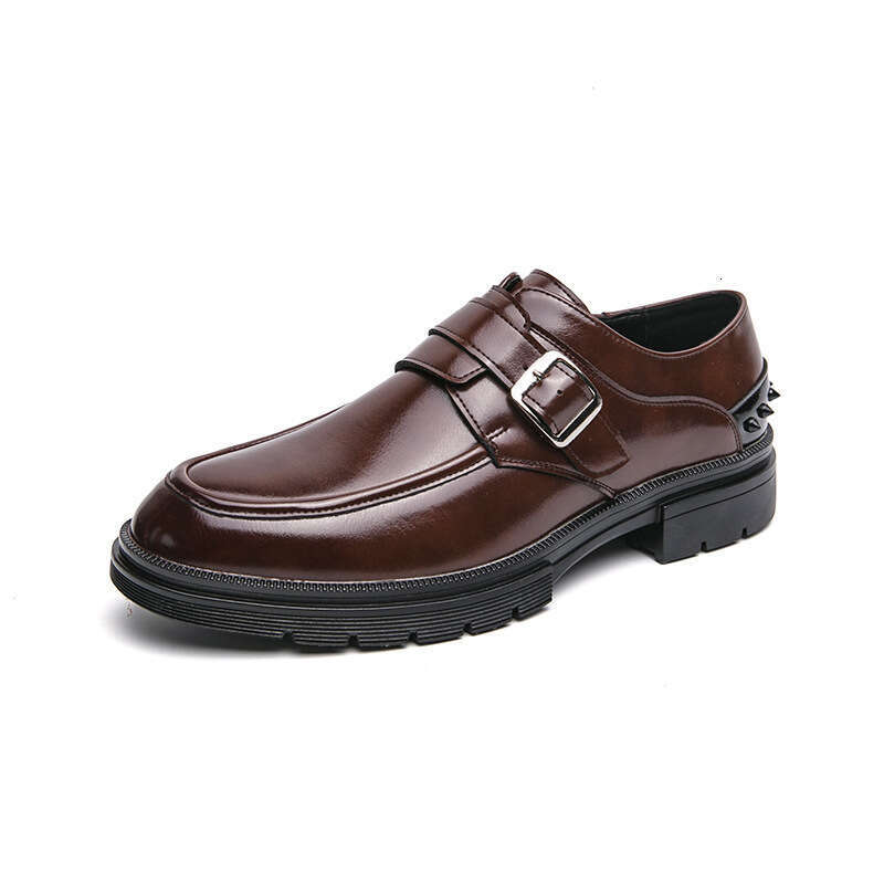 Large size 46 rivet 2024 Spring and Autumn new buckle men's shoes, one foot stepping leather shoes