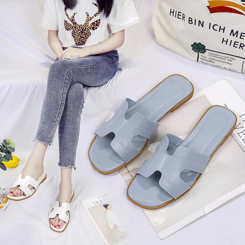 hot free shipping designer Slippers Outdoor Soft sliders Patchwork black casual beach shoes for woman size 35-42
