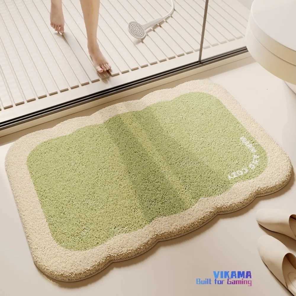 VIKAMA Polka Dot Plush Bathroom Anti Slip Mat Water Absorbing Quick Dry Shower Room Entrance Mat Home Decor Cosy Doormat C251103