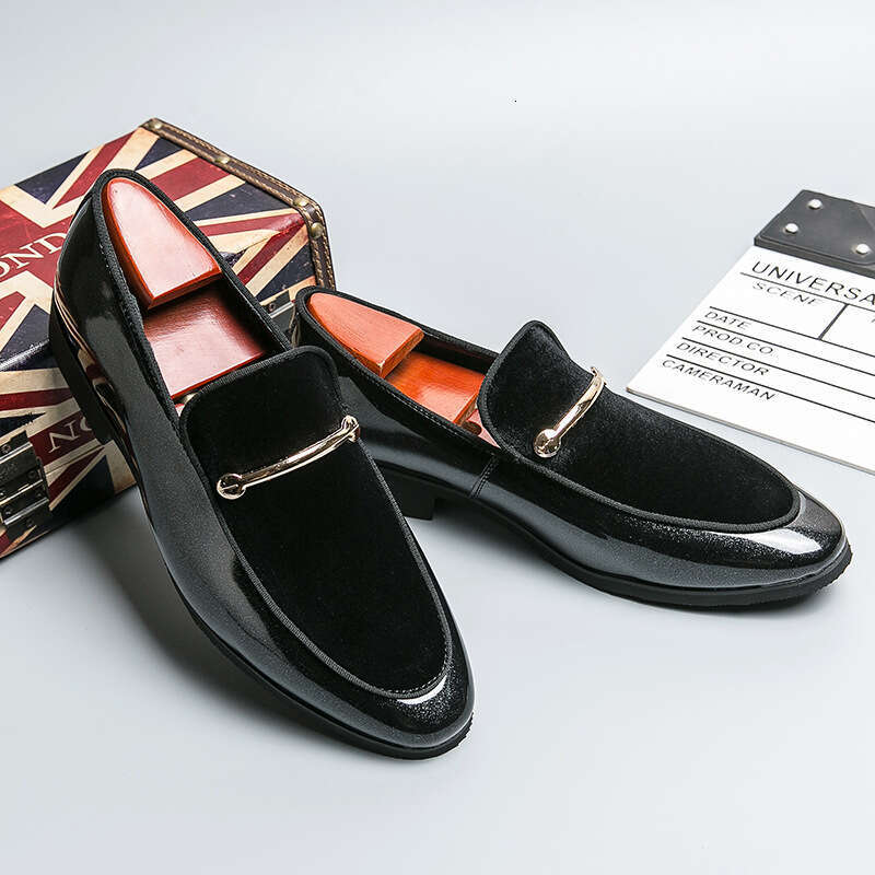 Large Lefu size 46, spring and autumn new shoes, bean for men, patent casual leather shoes