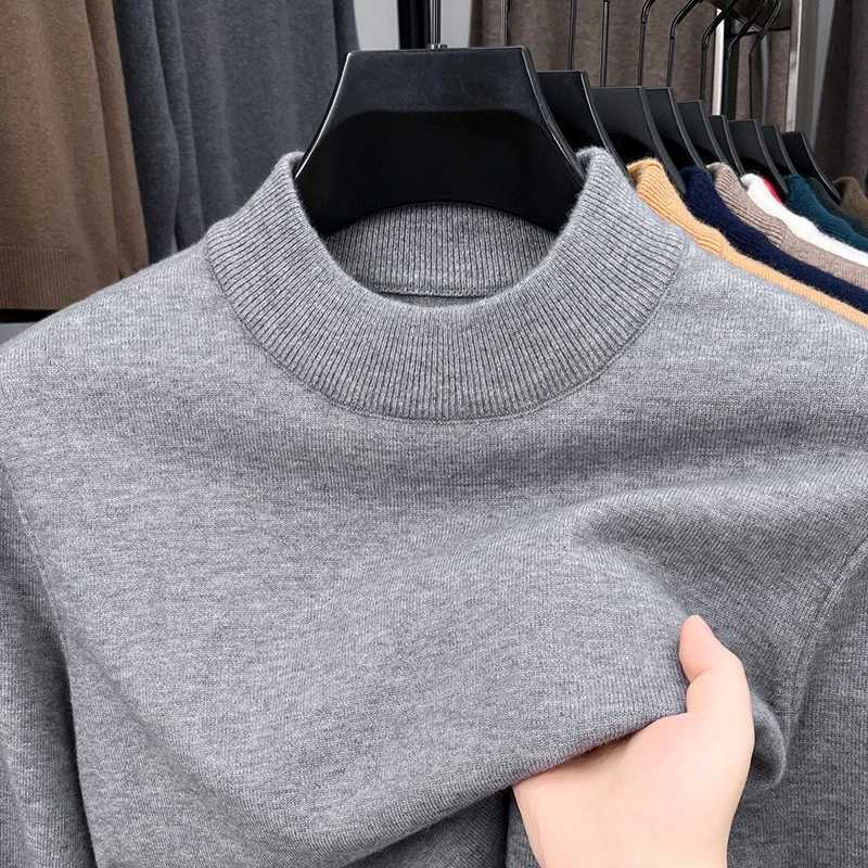 Mens Crew Neck Cashmere Pullover for Men Clothes Black Sweater Winter Warm Sweater Middle Aged Spring Casual Tops to Father GiftT251103