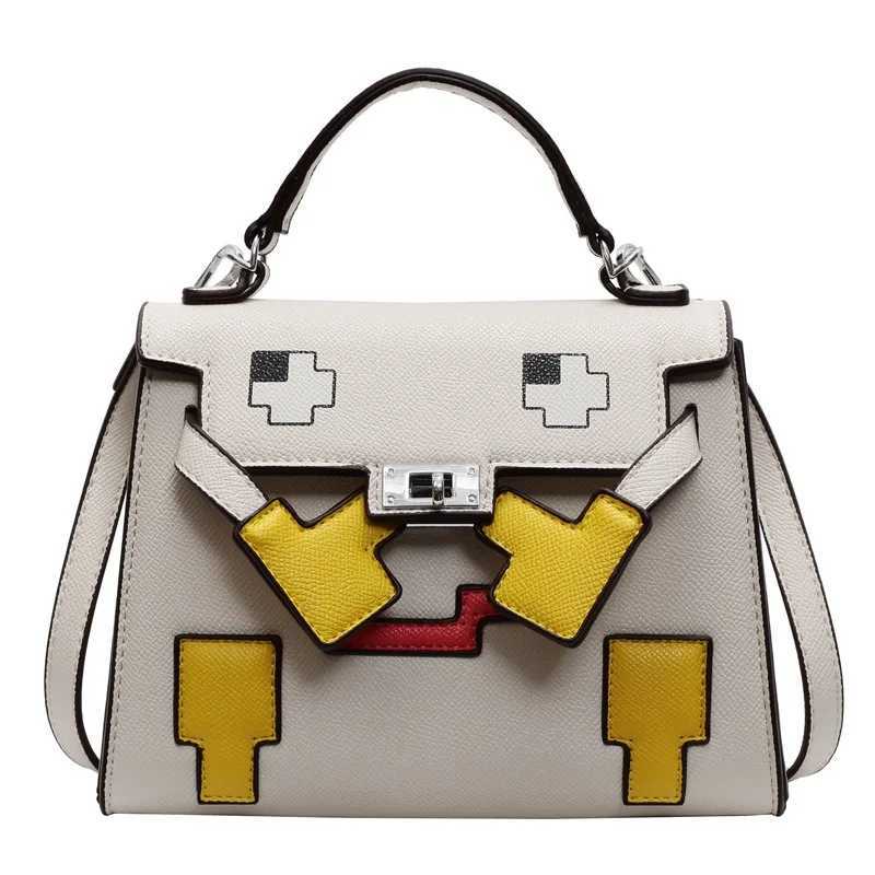 2025 new platinum bag high-end splicing portable womens bag shoulder small square bag versatile doll niche bagC250401