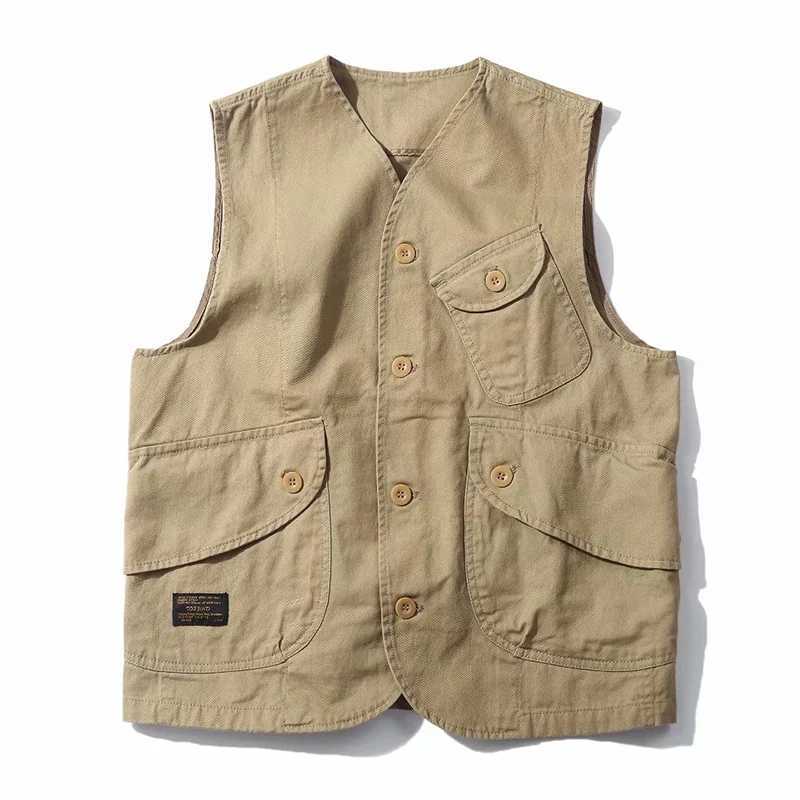 Men Vests Mens Summer Sleeveless Multi-pocket Vest Vintage Casual Wear Cotton Short Vest Safari Style Vest Coat Waistcoat Male X250403