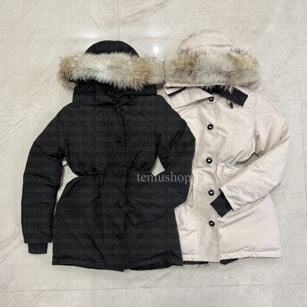 Long Down Jacket goosecoat Women Puffer Jackets Winter Parka Coats Real Wolf Fur Outdoor Wyndham Windbreaker Outerwear Removable Hooded jackets XS-2XL