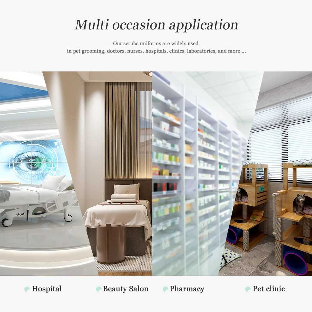 Unisex Medical Scrubs Vneck Short Sleeved Top Pet Grooming Nursing Clinic Uniform Lightweight Breathable Work Clothes Women Men J251103