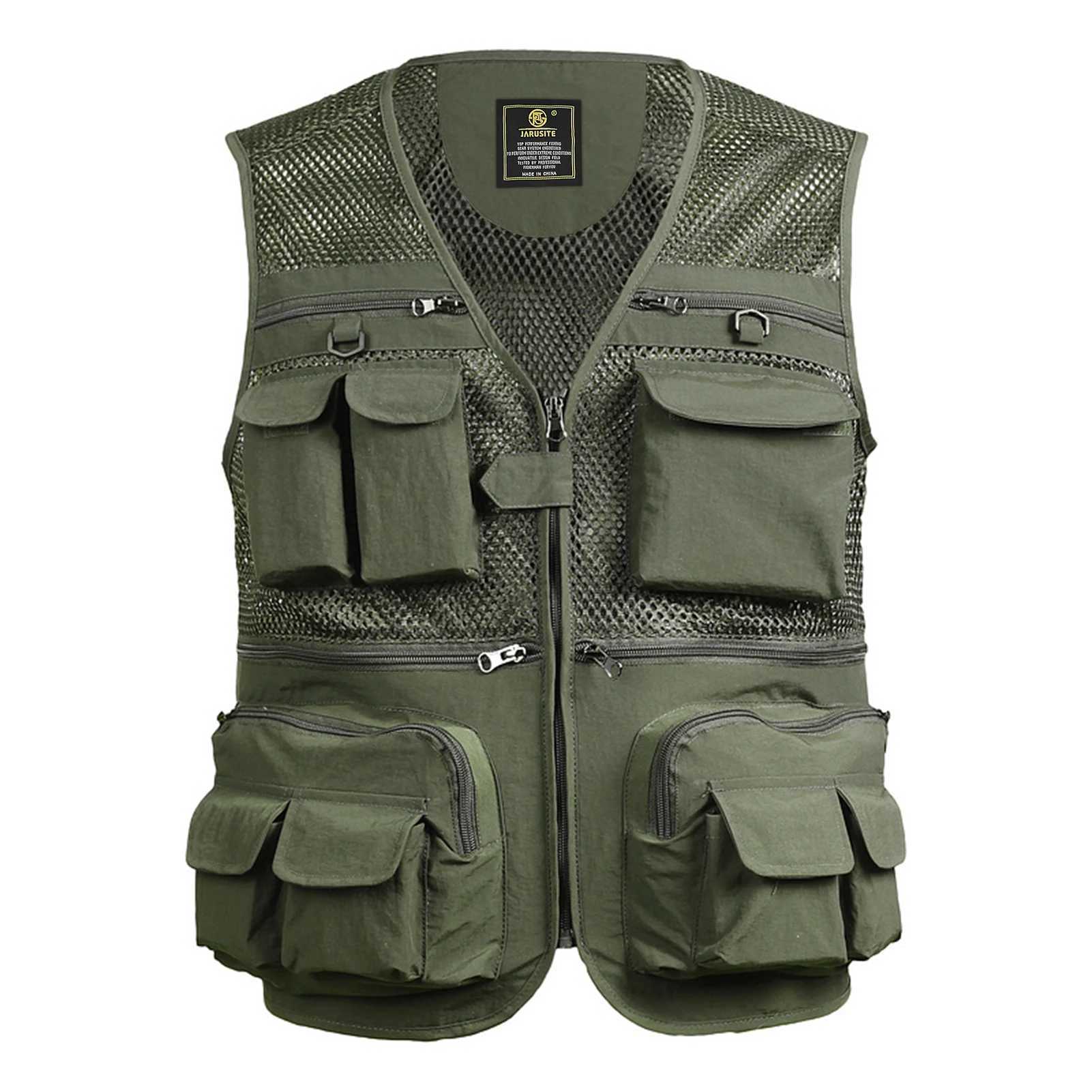 Fishing Vest Breathable Fishing Travel Mesh Vest with Zipper Pockets Summer Work Vest for Outdoor Activities X2504031
