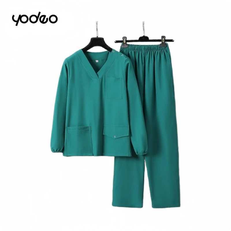 Operating room hand washing clothes shortlong sleeved suits doctor surgical gowns Vneck fashionable pharmacy nurse uniform J251103