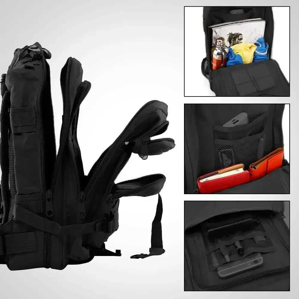 Tactical Backpack Large 3 Day Assault Pack Molle Bugout Bag Rucksack for Hiking Treeking TravelC250407