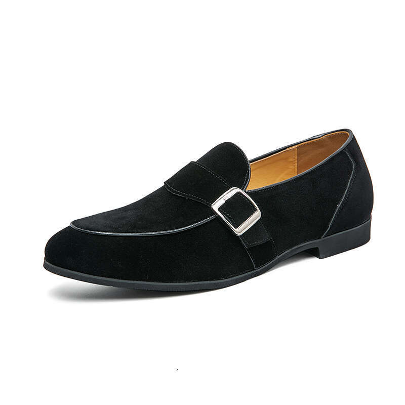Large size frosted leather bean men's loose fitting, one foot lazy shoes, four seasons youth loafers