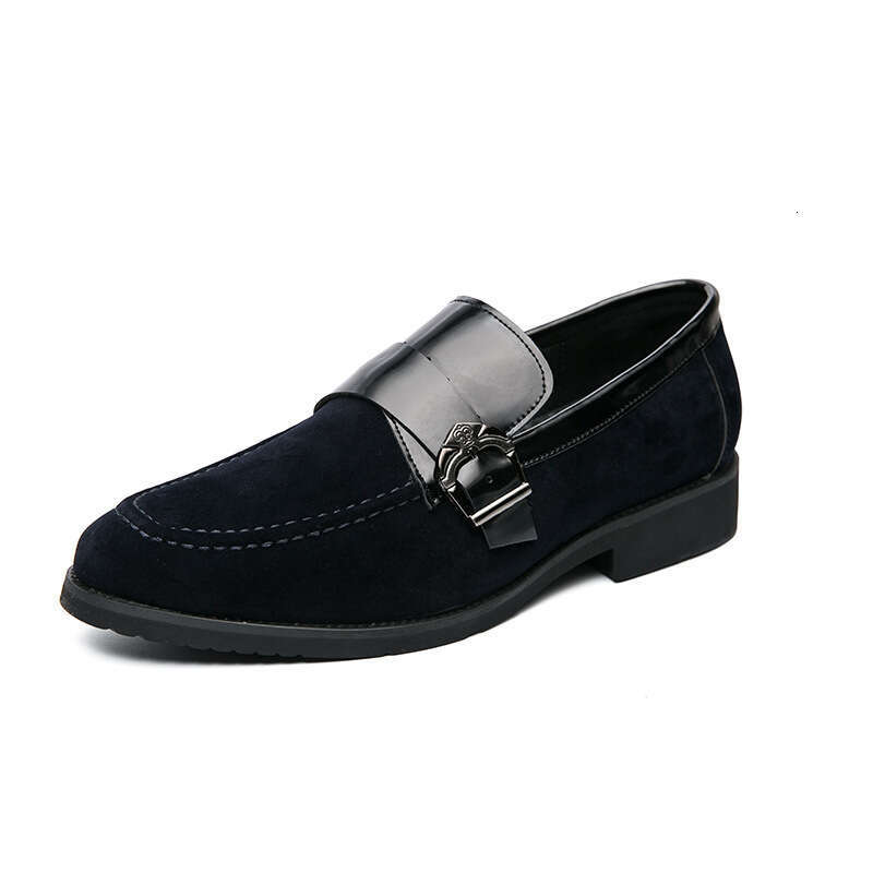Large size, low fit, one foot lazy seasonal trend pointed leather shoes, outdoor solid color men's shoes