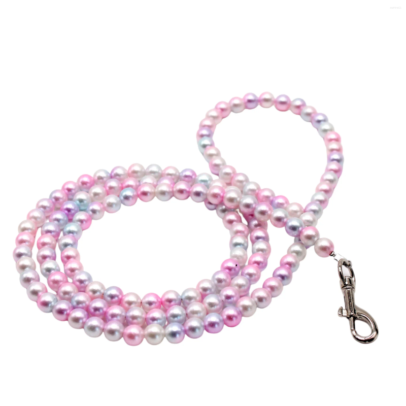 Update Dog Flower Collar And Traction Rope Set Pearls Beaded Leash Collars Wedding Attire Wreath Po Pet Prop Accessories