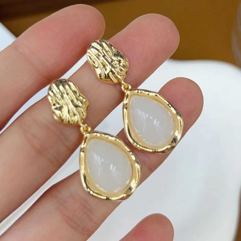 Fashion Water Droplet Dangle Earrings for Women Geometry Metal Opal Drop Earrings Vintage Trendy Wedding Party Jewelry Gift C251103