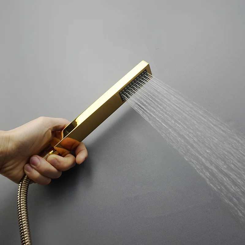 Chre Gold Gray Rose Gold Black White Bed Brass Shower watersaving bathro handheld shower set Y251103