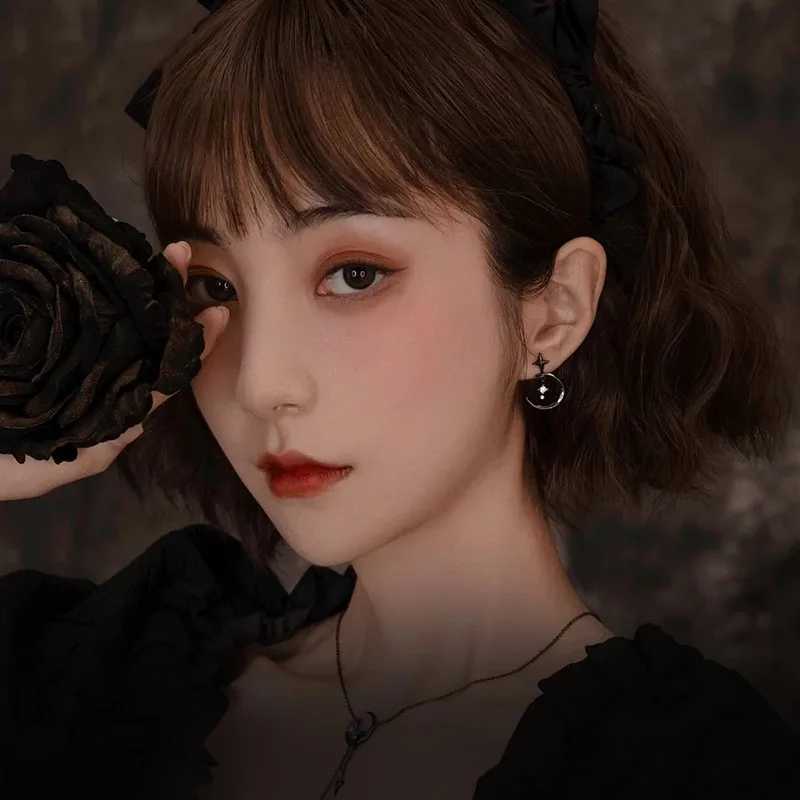 925 Sterling Silver Needle Crystal Earrings Moon Design Pendant Eardrop for Women Earring Stud Trendy Women Earring Dangle C251103