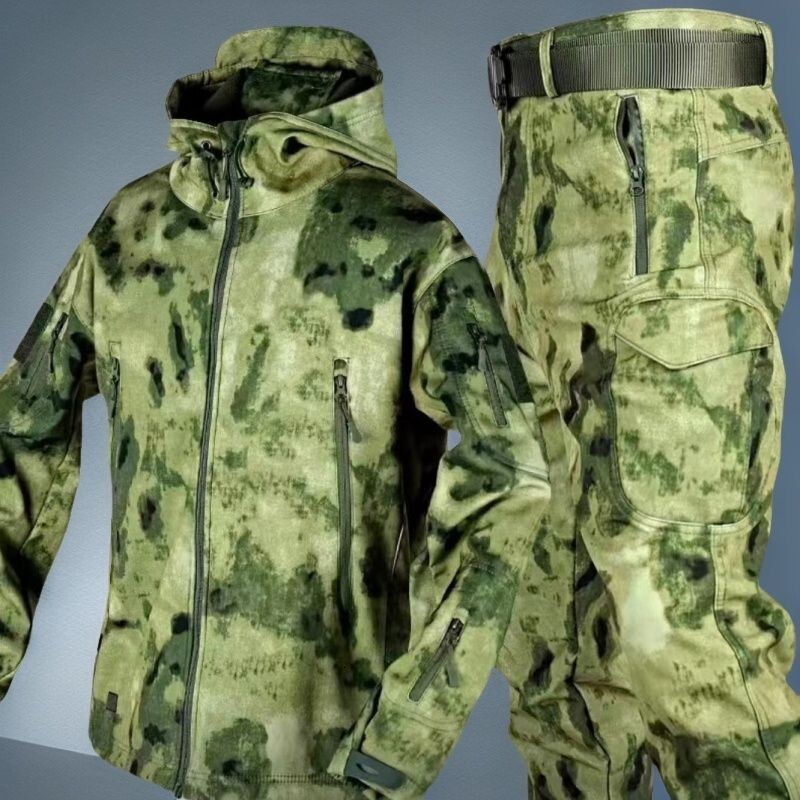 Pdd//camouflage suit new waterproof training tactical soft shell fish skin military fan outdoor installation windproof clothing - Res250228