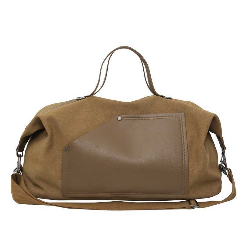 Canvas Travel Bag Men's Handheld Large Capacity Outdoor Sports Fitness Bag Women's Lightweight Crossbody Travel Luggage Bag